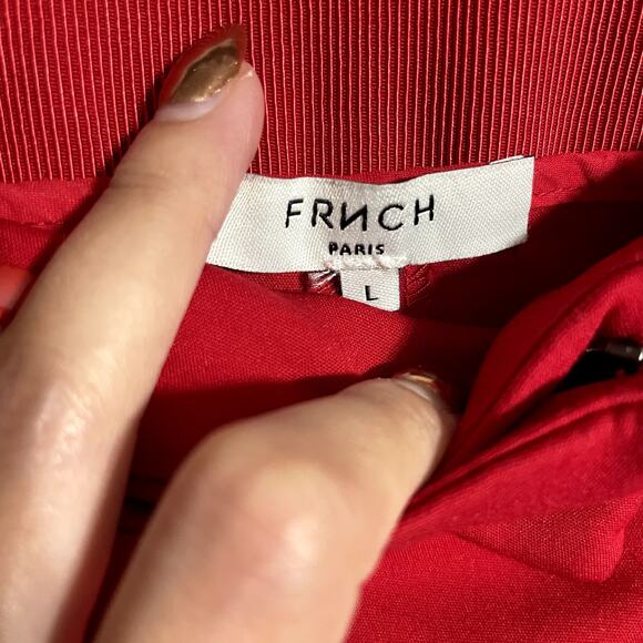 Frnch Paris Red Tapered High-Waist Slim Ankle Trousers Pants - Size L - Picture 4 of 8